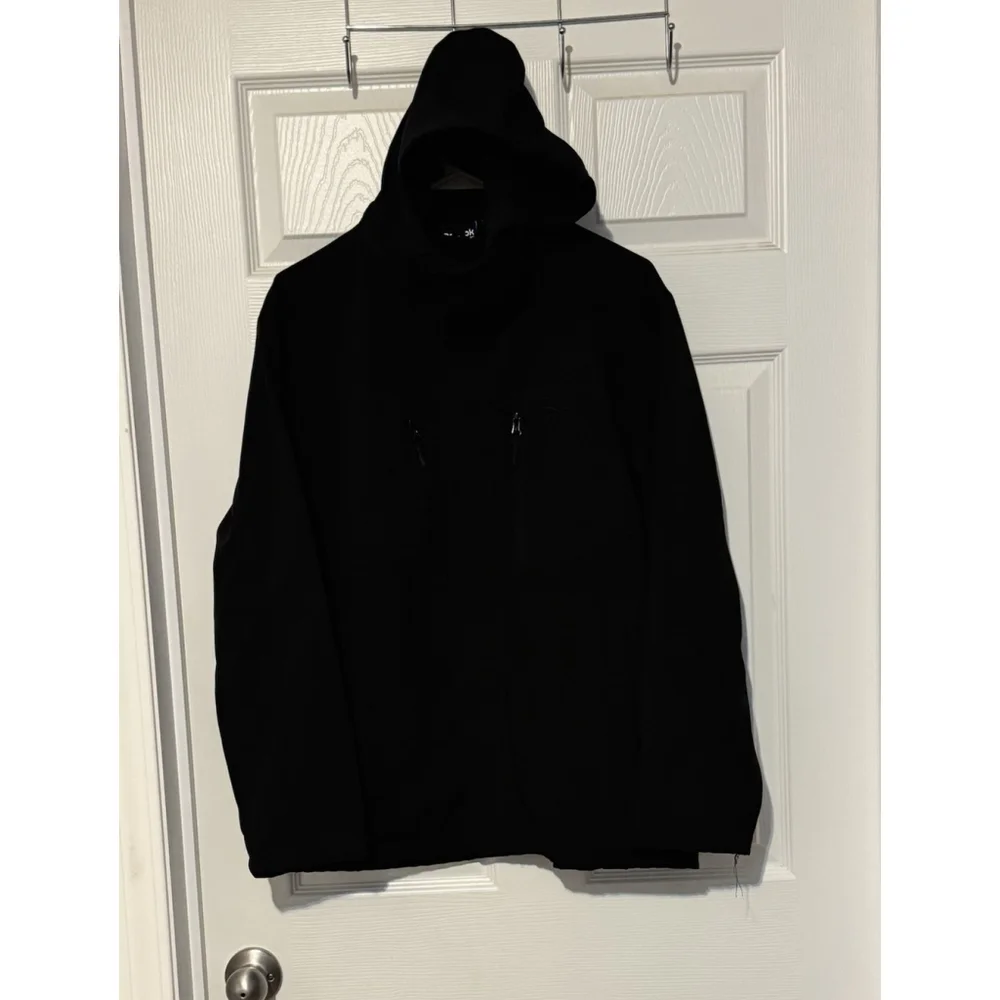 Reebok Designer Black Soft Shell Kids' Unisex Hooded Jacket Sz 18/20 Xl Coat EUC